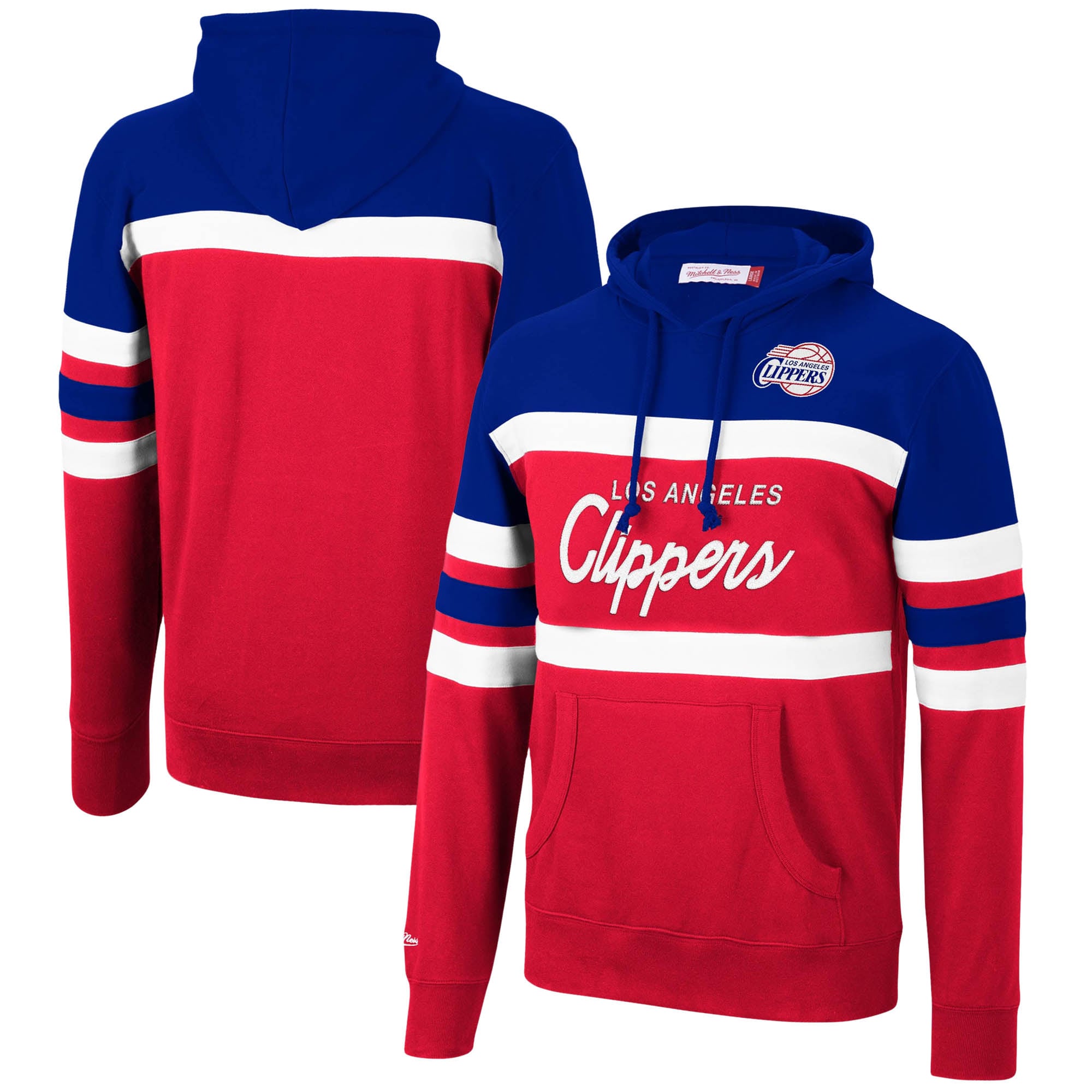 Men's Mitchell \u0026 Ness Royal/Red LA Clippers Head Coach Pullover Hoodie